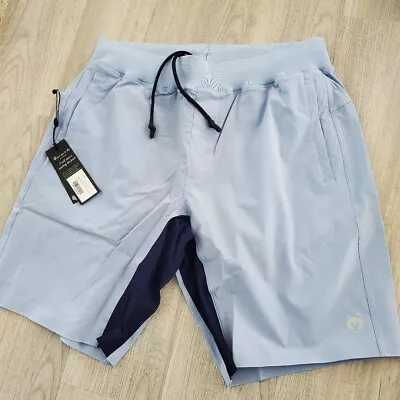 New Greyson Golf Mens Fulton Workout Shorts Lined Wolf Blue Size Large $95 L • $39.99