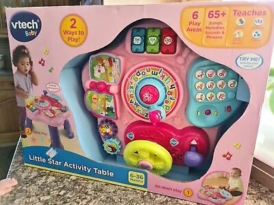 £18 • Buy VTech Little Star Activity Table Turn The Steering Wheel, Turn The Book - Pink