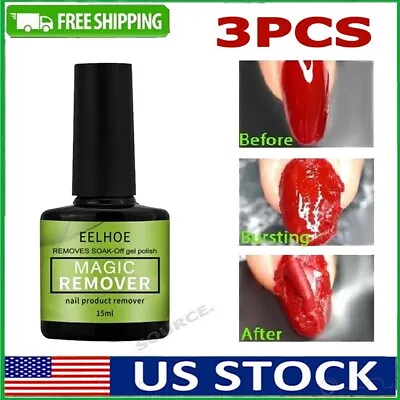 3-Burst Nail Gel Magic Remover Polish Soak Off Gel Coat Cleaner Degreaser Primer • $5.39