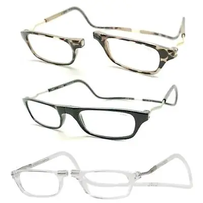 Clic XXL Magnetic Magnified Readers Black Clear Tortoise Grey Reading Glasses • $42.95
