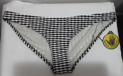 Size L Women's Black & White 'body Glove' Bikini Bottom Bnwt • $20