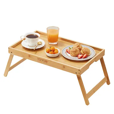 VEVOR Bamboo Bed Tray Breakfast Serving Table Laptop Desk With Foldable Legs • £9.59