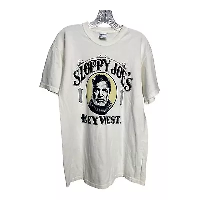 Vintage Sloppy Joe's Key West Pub Bar Seafood White T Shirt Size Medium • $15