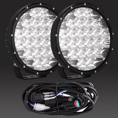 Pair 9inch LED Driving Lights Round Spot Beam Black Offroad Work Headlights SUV • $108.98