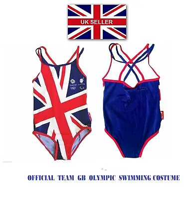 Official GB Olympic ENGLAND Team Swimming Costume Swimsuit 1-5 Years For Girls • £5.49