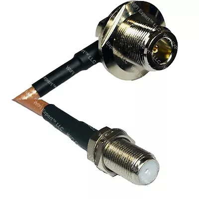 RG400 N Female Bulkhead Angle To F FEMALE RF Cable FAST-SHIP LOT • $98.82