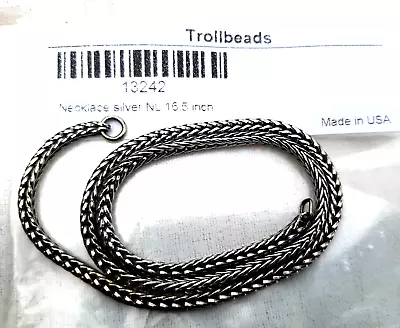 TROLLBEADS 13242 Necklace Sterling Silver Makes 16.5  Neck (15.5  Actual ) New • $59