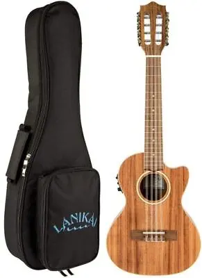 Lanikai ACST-8CET Solid Top Acacia 8 String Tenor Acoustic Electric Ukulele +Bag • $475