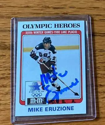 1981 Topps #19 Mike Eruzione AUTOGRAPHED USA 1980 GOLD MEDAL • $39.99