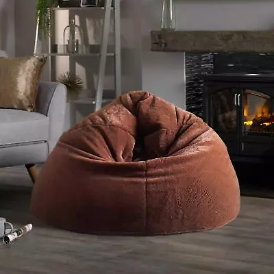 Bean Bag Cover Chair Sofa Fur Without Beans Home Furniture Gift  XXXL Brown • $98.17