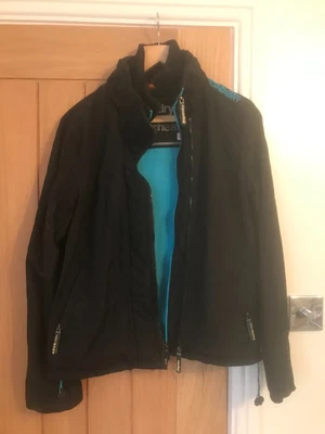 Superdry Windcheater Boys Jacket Black Uk Child Size Medium • £5