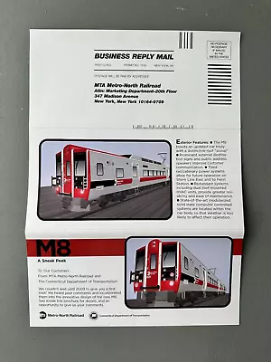 $7.99 • Buy 2008 Metro North Railroad  M8 Rail Cars Sneak Peak Brochure  Rare Htf