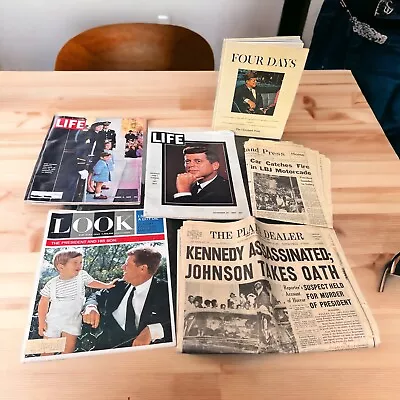 $9.95 • Buy 1963 JOHN F KENNEDY JFK Assassination Newspaper Cleveland Press LIFE 4 Days LOT
