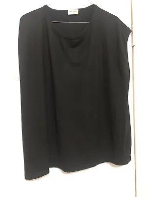 SAINT LAURENT PARIS Wool Sleeveless Black BOXY Pullover Sweater Sz XXL EUC • £53.08