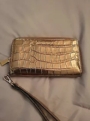 Michael  Kors Gold Leather Zip Wallet • $25