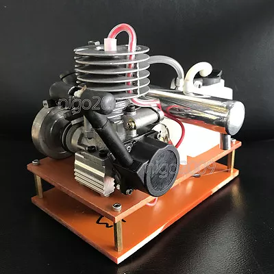 Mini 2-Stroke Gasoline Engine Model Toy Petrol Engine Mixture Nitro DC Generator • $185.99