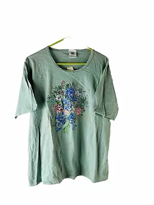 NOS VTG 90s Womens Large Country Floral Boquet Baggy T Shirt USA Streetwear • $35.59