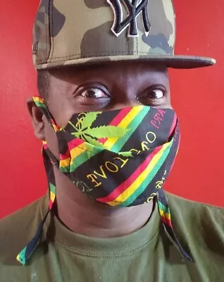 One Love JAMAICA Face Mask With 2x PM 2.5 FILTER Handmade Bandanna Flag USA • $10.99