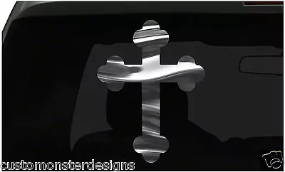 Christian Cross Sticker Jesus Religious S14 All Chrome And Regular Vinyl Colors • $4.95