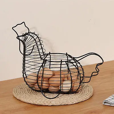 Art Eggs Storage Basket Chicken Egg Holder Fruit Basket Innovative Hen Shape Kit • £22.55