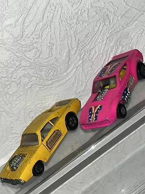 VINTAGE 1971 MATCHBOX SUPERKING NO:70 DODGE DRAGSTER IN PINK & K22 Bundle 2 Cars • $18.93