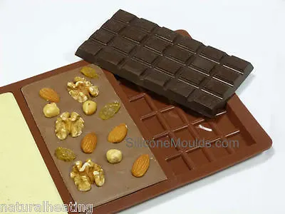 3 Bar Large Chocolate Mould (95g) Professional Silicone Rectangular Bar Mold Tin • £8.99