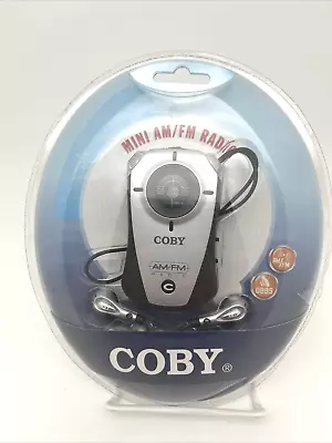 NEW Coby Mini AM/FM Radio Silver CX-71 Vintage 2006 Portable Personal W/ Earbuds • $16.99