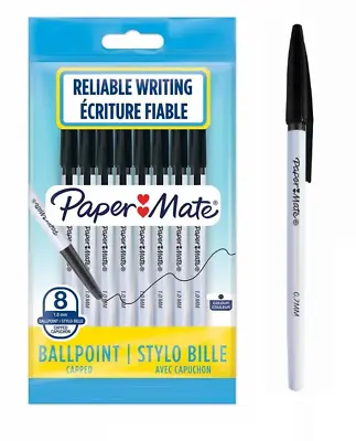 8x Papermate Ballpoint Pens Black Hexagonal Stylo (8 PACK) • £2.99