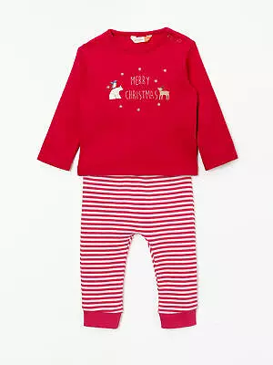 John Lewis Baby Christmas Long Sleeve T-Shirt And Legging Set Red Size New Born • £8.82