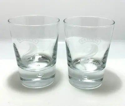 Bailey's Irish Cream On-the-rocks Old-fashioned Etched Glasses 1990`s Set Of 2 • $35