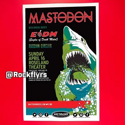 MASTODON 2017 Original 11x17 Concert Promotion Street Poster. Portland Oregon • $10