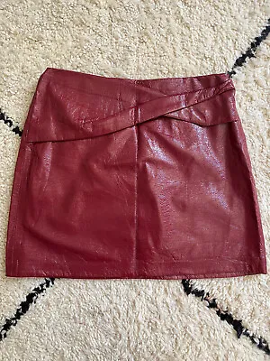 $9.76 • Buy Trf Zara Mini Skirt Red Faux Leather M