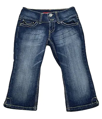 VTG Guess Women's Capri Jeans Low Rise Dark Wash Stretch Sz 29 29x19 Mint! • $14.01