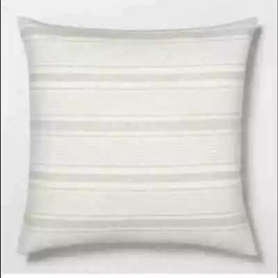 NEW Hearth & Hand Magnolia Euro Pillow Sham Linen Taupe Mini Stripe • $22.50