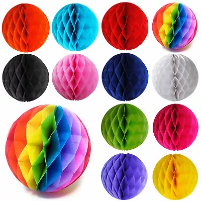 5 PACK Paper Honeycomb Balls Hanging Decoration Lantern Party Rainbow Wedding UK • £3.39