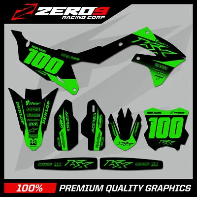 Custom MX Graphics Motocross Kit: KAWASAKI KX KXF 125 - 450 BLOCK BLK/GRN • £119.35