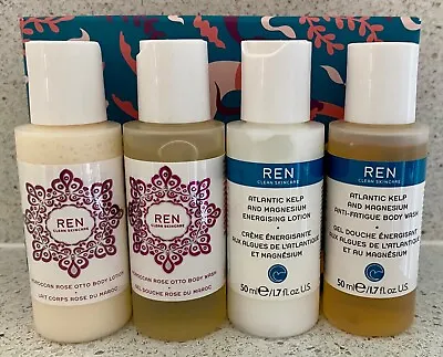 £21.99 • Buy REN Best Of Body Gift Set 4 X 50ml Body Lotion Wash Moroccan Rose Atlantic Kelp 