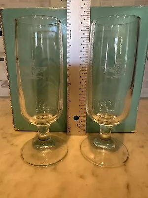 Vintage Italian Airforce Logo Pair Mid-Century Champagne Flutes  • $26