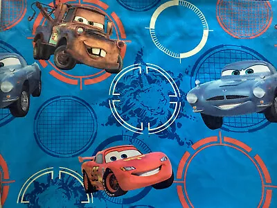 Disney Pixar Cars2 Twin Flat Sheet - Lightning McQueen Mater And Finn McMissile • $16.99
