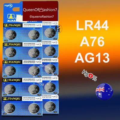 20 X LR44/A76/AG13 1.5V Batteries Alkaline Button Cell Battery Local Stock FAST • $5.47