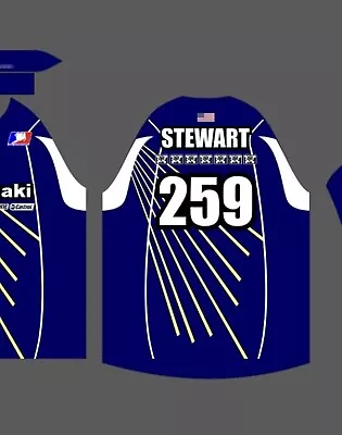 Custom Design Jersey Motocross Supercross  Factory Kawasaki James  Stewart Kx125 • $36.59