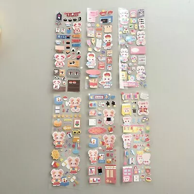 (2pc/All 6) Korean Style Polco Diary Holographic Cute Sticker Sheet Fun Activity • $3.99