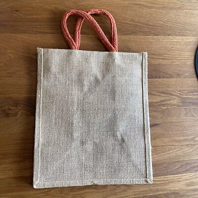 100% Natural Jute Bag Hessian  Strong  Luxury Plain Shopping With Zip Fastening • £5.95