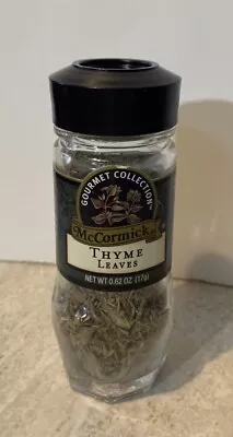 THYME LEAVES Vintage McCormick Spice Jar Spice Bottle Black Lid • $14.99