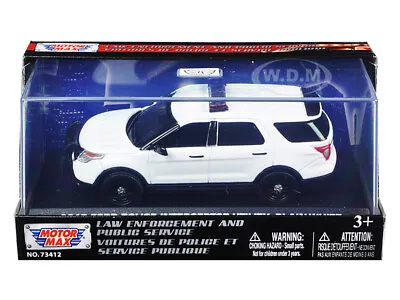 2015 Ford Police Interceptor Utility Plain White 1/43 Diecast Car Motormax 79476 • $9.99