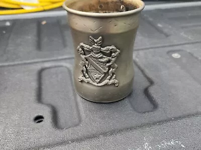 Vintage Medieval Style Pewter Ale Tankard Beer Mug With Armorial Crest Italy  • $20