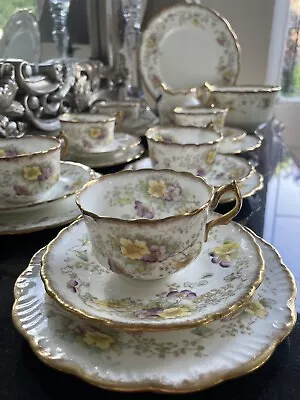 Vintage Redfern & Drakeford 6 X Trio Bone China 21 Piece Tea Set C1892-1909 Rare • £164.97