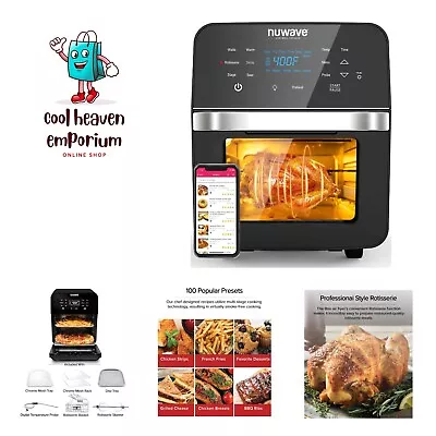 Brio Air Fryer Oven 15.5Qt X-Large Family Size SS Rotisserie Basket &-Skewe... • $226.99