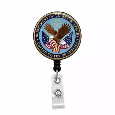 $7.95 • Buy VA, US Department Of Veterans Affairs - Retractable Badge Holder - Badge Reel -