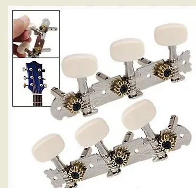 $18.80 • Buy 2 CLASSICAL GUITAR NYLON STRING MACHINE HEAD 3+3 TUNERS/Argentate NEW